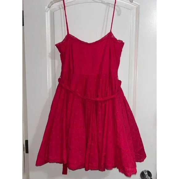 Ulla Johnson Beatriz Dot Jacquard Cotton Dress Size 6 NWT Tie Waist Full Skirt - Picture 6 of 9